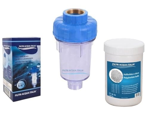 Filtro Anticalcare Lavatrice Lavastoviglie con Ricarica Polifosfati da 1,00 KG. Filtri Acqua Italia®