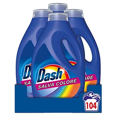 Dash Salva Colore Detersivo Lavatrice Liquido 5.2L, 104 Lavaggi, Impeccabile Contro Le Macchie A Ogni Lavaggio