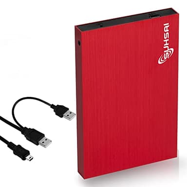 SUHSAI Disco rigido esterno portatile da 1 TB USB 2.0 HDD Unità di backup Disco rigido per trasferimento dati ad alta velocità Compatibile con PC, Mac, Windows, Desktop (Rosso)