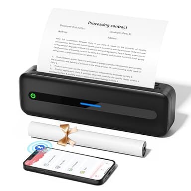 ItriAce M832 Stampante Portatile, Stampante Termica A4 Senza Inchiostro per Smartphone e Laptop, Stampante Wireless Bluetooth con 1 Rotoli Carta Termica A4, Adatta per Casa