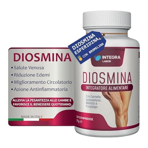 DIOSMINA ESPERIDINA [1000mg Dose Giornaliera] 120 CPR - Integratore Vene Varicose e Gambe Pesanti, Capillari Rotti, Circolazione e Microcircolo - Complex Forte ad Alto Dosaggio