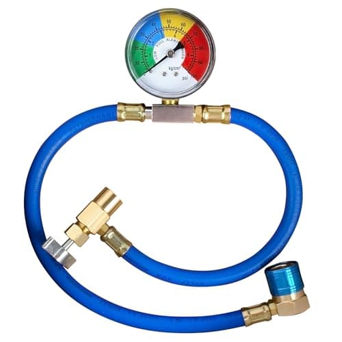 BACOENG R134a Kit di Ricarica Aria Condizionata (65 cm di lunghezza) Auto con Misura auto (1/2 Filettatura)