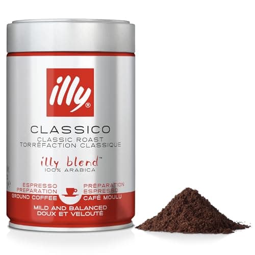 illy Caffè macinato per espresso Tostato CLASSICO, Barattolo da 250 Grammi