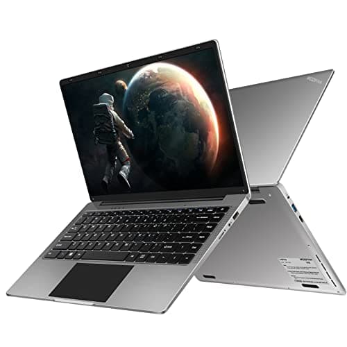 WOZIFAN PC Portatile 14" Win 11 Notebook 256 GB ROM Supporta l'espansione SSD 1TB 6GB RAM 2.4G+5G WiFi 1080 FHD BT 4.2 USB HDMI con mouse senza fili & adesivi per tastiera Italiana-Grigio