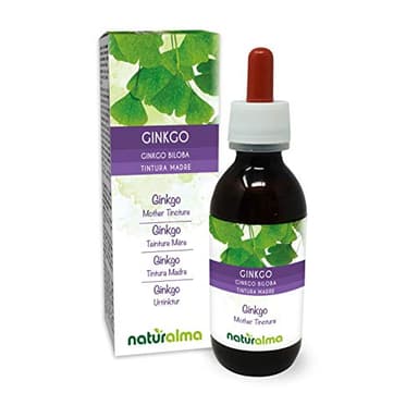 Ginkgo (Ginkgo biloba) foglie Tintura Madre analcoolica Naturalma - Estratto liquido gocce 120 ml - Integratore alimentare - Vegano