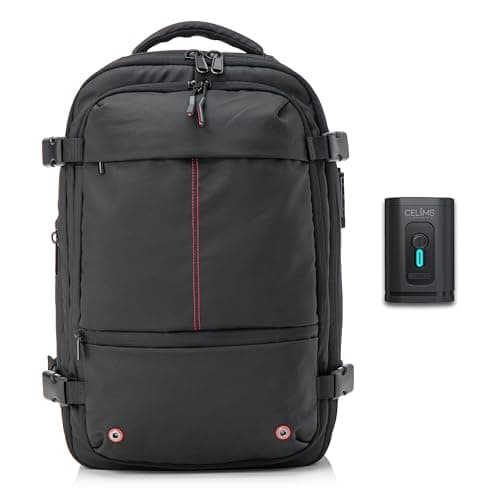Zaino da Viaggio con Sottovuoto + Pompa ad Aria | Zaino da Viaggio | Estensibile | Scomparto per Laptop | Chiusura a Lucchetto TSA | Tessuto Impermeabile | Nero