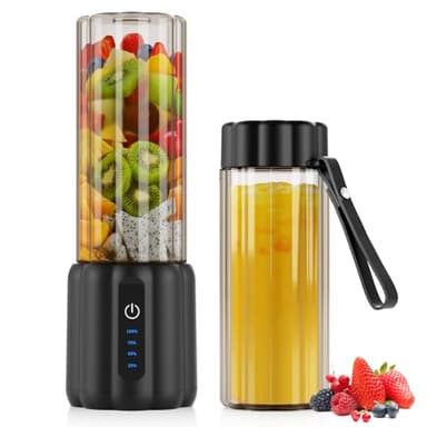 COKUNST Mini Frullatore Portatile Blender, Spremiagrumi Elettrico da 22000 giri/min con 6 Lame Inox, 500 ml Mixer con Coperchio da Viaggio per Cucina, Palestra, Ufficio