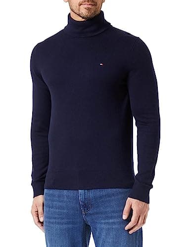Tommy Hilfiger Pima Org Ctn Cashmere Roll Neck Mw0mw28048 Maglioni, Blue (Desert Sky), XL Uomo