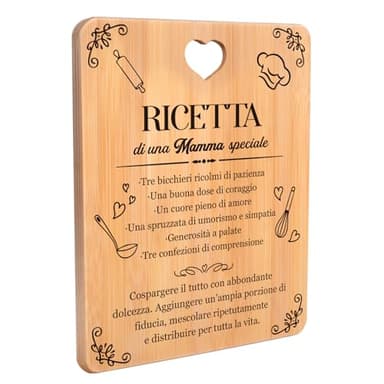 Regalo Festa Della Mamma, Regalo Mamma, Regalo Mamma Compleanno, Regalo per Mamma, Regalo per la Mamma nel 2025, Regali Mamma da Parte di Figlia Figlio, Tagliere in Bambù.