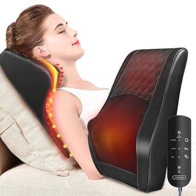 OMASSA Massaggiatore Per il Collo con Calore, Massaggiatore Shiatsu 3D Knet, Massaggiatore per Schiena, Dolori Muscolari per Collo, Schiena, Gambe, Regali per Uomini, Donne, Mamma, Papà