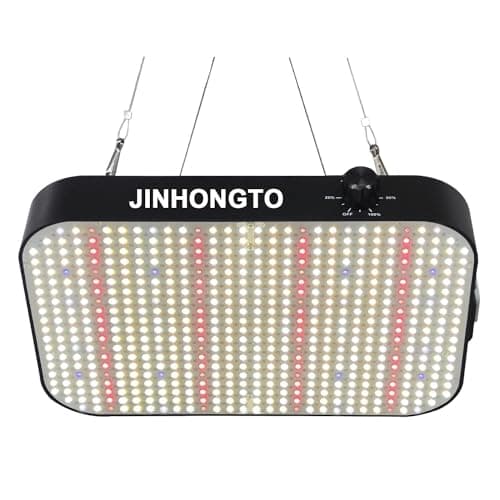 JINHONGTO Lampada per Piante 65Watt (600W Equivalente), 588 LEDs, Coltiva Luce a Spettro Completo con Funzione di Regolazione e Catena a Margherita, Luce per Piante da Interno Inclusa IR e UV