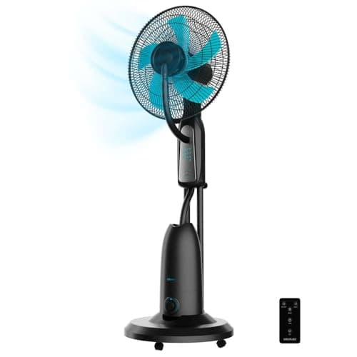 Cecotec - Ventilatore per nebulizzatore d'acqua EnergySilence 490 Freshessence, 90W, diametro 40 cm, 5 lame, serbatoio da 2,8 L, Timer fino a 7,5 ore, indicatore a LED e oscillazione