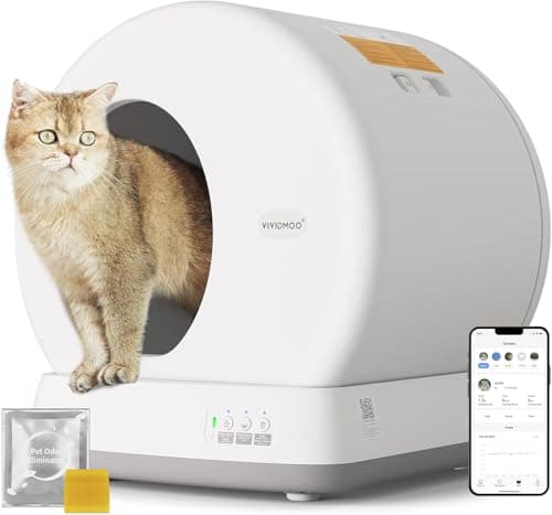 VIVIDMOO Lettiera Autopulente Per Gatti, Ultra Grande 57,6L, Lettiera Intelligente Automatica con Ideale per Multi Gatto, Isolamento Odori/Comando APP (Non Contiene Pad)