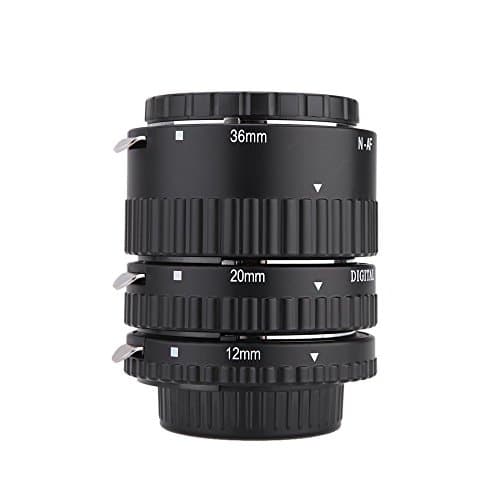 Mcoplus MK-N-AF Set di tubi di prolunga macro per fotocamere DSLR Nikon F, con messa a fuoco automatica e metallo con supporto in plastica