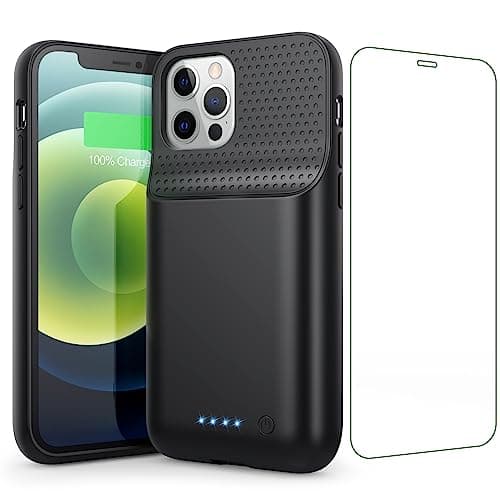 Feob Cover Batteria per iPhone 12/12Pro,【Aggiornata】10800mAh Cover Caricabatteria Ricaricabile Integrata Charger Case [6.1''] Cover Power Bank Backup Charger Custodia