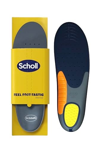 Scholl Solette Scarpe da Uomo Heavy Duty, Progettate per Uomini Alti, Robusti o con la Pianta Larga, Sostengono l'Arco Plantare e Ridistribuiscono la Pressione, Ritagliabili, Taglia 40-46,5
