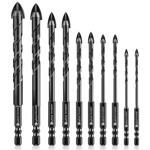 Lytool 10 Pezzi Punte Trapano Gres Porcellanato Vetro,Punte-Trapano 3-12mm per Gres,Vetro,Piastrelle,Ceramica, Granito,Marmo,Punta Piastrelle Trapani,Forare ad’acqua,per Trapani Manuali