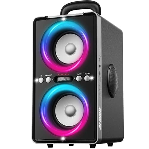 ODIOMX Cassa Bluetooth Portatile Potente: 200W Peak Party Altoparlante, Bassi Potenti, Speaker TWS Stereo ad Alto Volume da 300dB, Bluetooth 5.3, con Luce LED per Home, Party, Campeggio