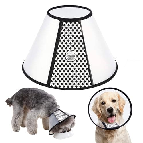WYFCR Pet Cone Recupero, Collare protettivo regolabile Elizabeth Recupero per cani di grandi dimensioni, Anti-Bite Lick Copertura di sicurezza del collo (circonferenza del collo 33-38cm)