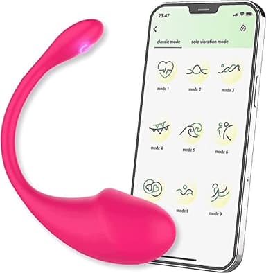- Massaggiatore Portatile Vîbrante con Controllo Wireless con App, Vîbrátóre con Telecomando Intelligente con App per Smartphone Ios e Android, Adatta per la Vita Di Còppià Dönnã