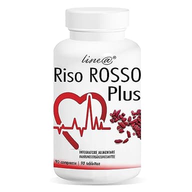 Riso Rosso Plus Lineadiet – integratore alimentare a base di riso rosso fermentato – 90 compresse per 3 mesi di fornitura – 97 mg di riso rosso – prodotto in Italia