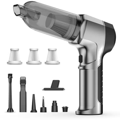 YQXTOOEL 20000pa Senza Fili Aspirapolvere Auto Potente Senza Spazzole,Usb C 4 In 1 Tre Livelli Di Potenza Aspira Briciole Portatile,Per Tessuti E Divani Auto Casa Ufficio Peli Di Domestici (Grey)