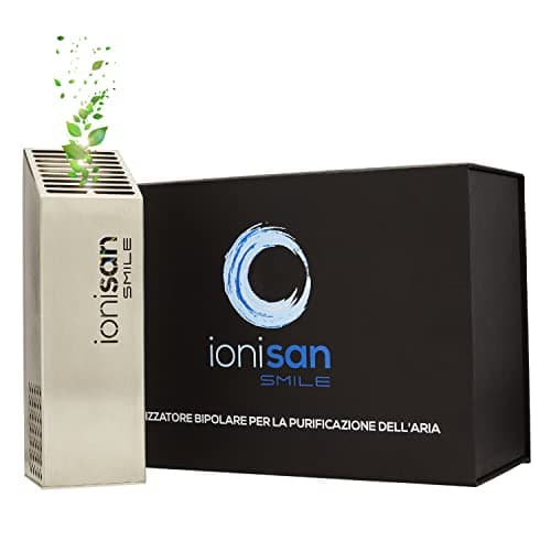 Ionisan SMILE Purificatore d'Aria per Sanificare gli Ambienti di Casa, Made in Italy - Ionizzatore per Purificare da Muffe, Batteri, Virus, Polveri Fino a 150mc3
