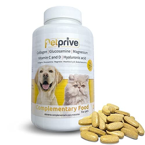 Petprive Integratore Naturale Antinfiammatorio Condroprotettore per Cani e Gatti con Collagene Idrolizzato, Glucosamina, Acido Ialuronico, Magnesio, Vitamine C e D e Artiglio del Diavolo