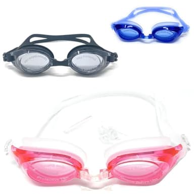 AQASKIN Occhialini Nuoto Professionale Modello POWER - SCONTI QUANTITÁ - Anti-Perdita - Piscina e Mare per Adulti e Bambini - 3 Ponti Nasali Intercambiabili, Cinturino Singolo. (Rosa, Quantità 1 pz)