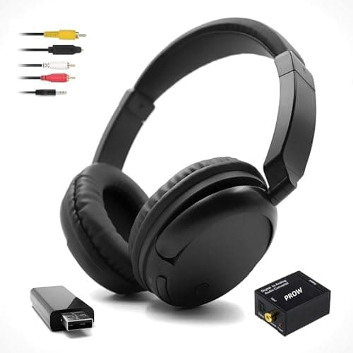 Cuffie TV Senza Fili con Trasmettitore USB, Cuffie TV Senza Fili per Anziani, Cuffie Bluetooth Over-Ear per, Nessun Ritardo Audio, Durata Della Batteria di 30 Ore, Cuffie Senza Fili Leggere e Comode