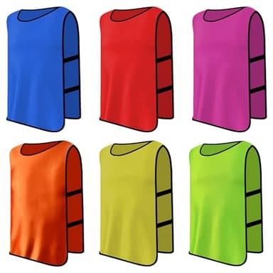 6 Pezzi Gilet da Allenamento Calcio per Bambini, Pettorine Calcio, Casacche Calcio, Sports Bibs Ragazzi, Pettorine per Allenameto Sport Squadra per Netball Rugby Calcio Formazione (Multicolore)