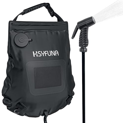 HSYFUNA Doccia da Campeggio,5 Galloni/20L con Visualizzazione della Temperatura Doccia Solare Campeggio,Acqua Calda 45 ° C Doccia da Campeggio All'Aperto,per l'escursionismo Arrampicata
