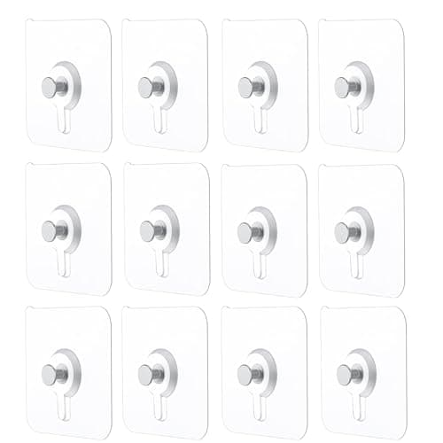 12 Pezzi Appendi Quadri Senza Chiodi,Ganci Adesivi per Quadri,Chiodi Adesivi per Quadri Muro,Attaccare Quadri Senza Chiodi,No Foratura,per Appendere Foto,Dipinti,Cappelli,Specchi e Altri Oggetti