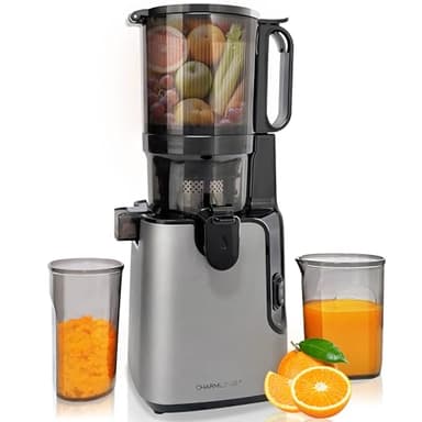 Charmline Estrattore Frutta e Verdura a Freddo, Bocca Larga 130mm, Facile da Pulire, 1,8L Capacità, Slow Juicer Elettrico per Succhi di Frutta e Verdura