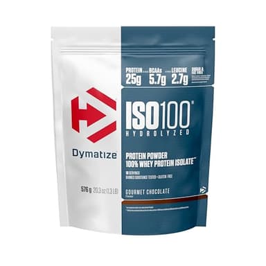 Dymatize ISO 100 Hydrolyzed Gourmet Chocolate 576g - Proteine del siero di latte idrolizzate e isolate in polvere