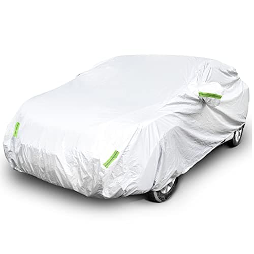 Ikaif Copertura Auto Universale Complete 190T Impermeabile E Traspirante Resistente Al Calore Graffi Pioggia Neve Con Tasca Specchio E Strisce Riflettenti (Adatto Sedan 3,5-4,0m)