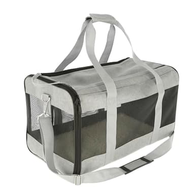 Kerbl Pet Borsa casual per cani e gatti fino a 9 kg, con maniglia e tracolla, 41 x 28 x 29 cm, colore: grigio