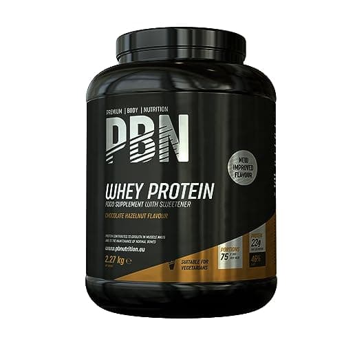 Premium Body Nutrition Siero di Latte in Polvere, 2.27 kg, Gusto Nocciola e Cioccolato