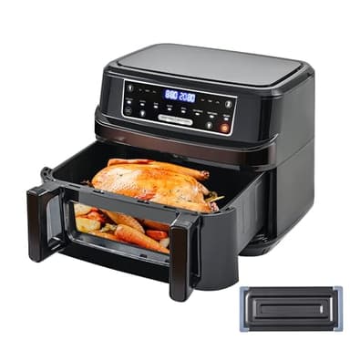 Friggitrice ad Aria Calda 2 Camere e Camera Singola Regolabili | 12L Airfryer XXL Controllo a Temperatura Separabile, Touchscreen a Doppia Camera a Doppia Camera da FryeredeUta con 8 Programmi