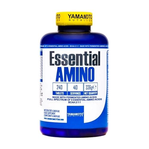 YAMAMOTO NUTRITION Essential AMINO 240 Compresse, Integratore di Amminoacidi Essenziali Fermentati EAA e Ramificati BCAA 2:1:1, Integratore per Sportivi