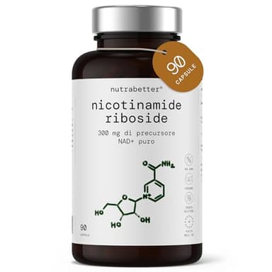 NAD+ Nicotinamide Riboside 300mg | 90 capsule vegane per 3 mesi | Contro l'età e la fatica | Salute cellulare, vitalità e aumento del NAD + | Prodotto in Europa | nutrabetter®