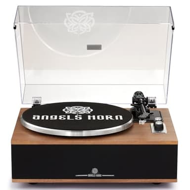 Angles Horn Giradischi in vinile, giradischi Bluetooth HiFi con altoparlanti Preamplificatore Phono integrato 33/45 giri/min e pickup AT-3600L