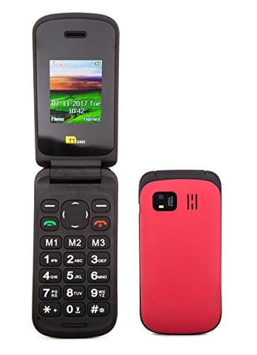 TTsims Telefono cellulare a conchiglia Flip TT140 Fotocamera Bluetooth Il telefono cellulare pieghevole più economico - Rosso