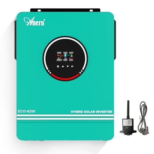 Anern 6.2KW Inverter Ibrido da DC 48V a AC 230V con 120A MPPT Regolatore di Carica Solare, indipendente da rete Inverter onda sinusoidale pura, FV 60-500VDC, Inverter Fotovoltaico con Modulo WiFi