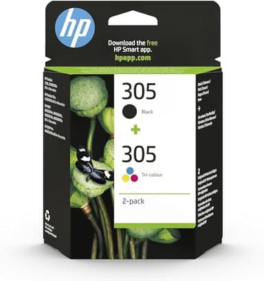 HP 305 Nero e Tricromia, 6ZD17AE, Confezione da 2 Cartucce Originali, Compatibili con Stampanti DeskJet seri Deskjet serie 2300, 2700, 2800, 4200, 4100, HP Envy 6010, 6020, 6030 e 6040