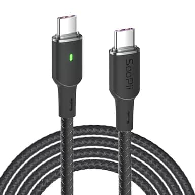 SOOPII Cavo da USB C a USB C, cavo di ricarica rapida PD 100W 5A Type C con display a LED[3 m,1pacchi], per telefono 15/15 Pro/Plus/Pro Max, iPad Air/Pro, Macbook Pro, Galaxy