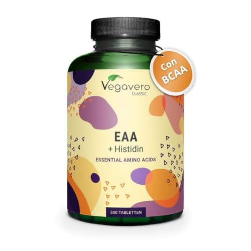 EAA Aminoacidi Essenziali | NATURALI da Fermentazione e SENZA ADDITIVI | Con Aminoacidi Ramificati BCAA 2.1.1 | 300 compresse | VEGAN | Vegavero®