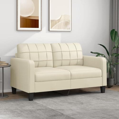 DJEKA Divano a 2 Posti Letto Matrimoniale, Economico, Crema 140 cm in Similpelle