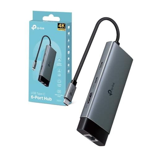 TP-Link UH6120C Hub USB C 6 in 1, 1 HDMI 4K@60Hz, 1 Gigabit Ethernet, 1 PD Rapida a 100 W, 3 Porte di USB 3.0 (1 USB-C, 2 USB-A), SuperSpeed a 5 Gbps, Adattatore per Windows, Mac OS X, iOS, Android