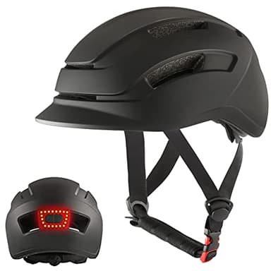Casco da Bicicletta Casco Monopattino Elettrico Adulti con Luci LED Certificato CE Caschi Bici USB Ricaricabile per Skateboard BMX MTB Pendolari Urbani Montagna per Uomo Donna (M)